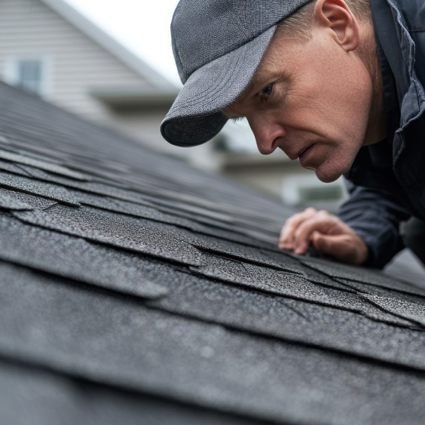 Michigan Roofing Company checking roof damage.